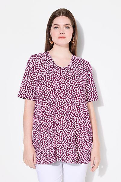 Ulla Popken T-Shirt T-Shirt A-Linie Zierfalten günstig online kaufen