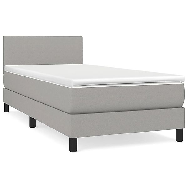 vidaXL Boxspringbett mit Matratze Hellgrau 80x200 cm Stoff1399854 günstig online kaufen