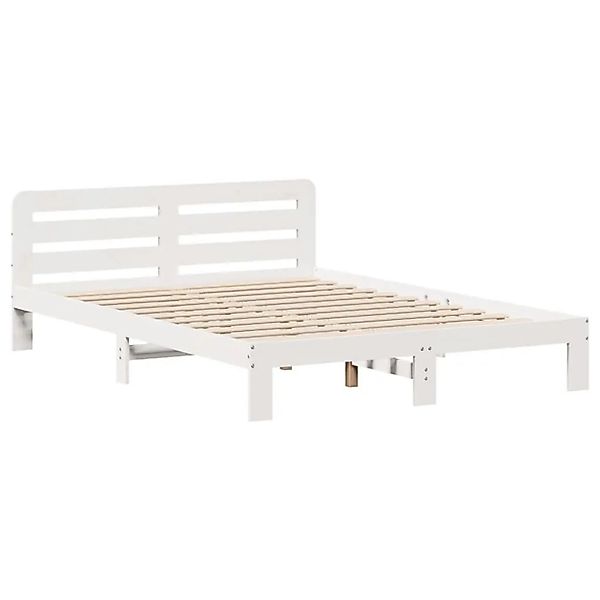 vidaXL Massivholzbett ohne Matratze Weiß 135x190 cm Kiefernholz 855574 günstig online kaufen