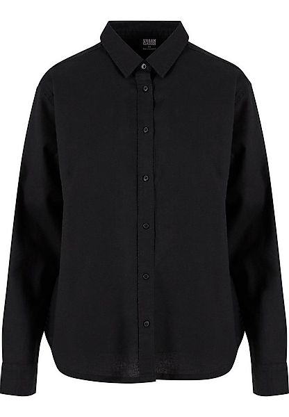 URBAN CLASSICS Langarmhemd Urban Classics Damen Ladies Linen Mixed Oversize günstig online kaufen