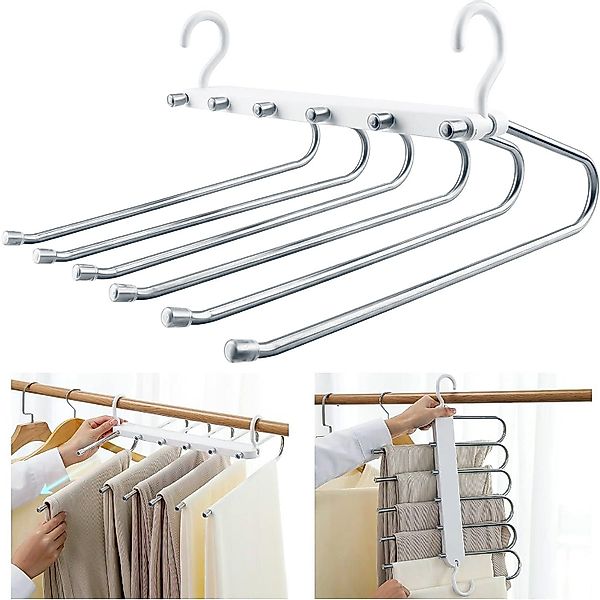zggzerg Kleiderbügel Mehrfach-Kleiderbügel Raumsparbügel 6 in1 günstig online kaufen