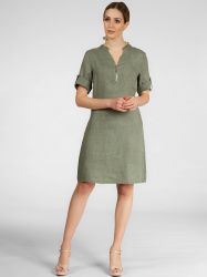 Caspar Sommerkleid SKL037 knielanges Damen Leinenkleid günstig online kaufen