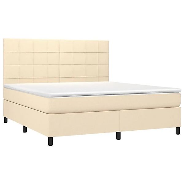 vidaXL Boxspringbett mit Matratze Creme 160x200 cm Stoff 3141790 günstig online kaufen