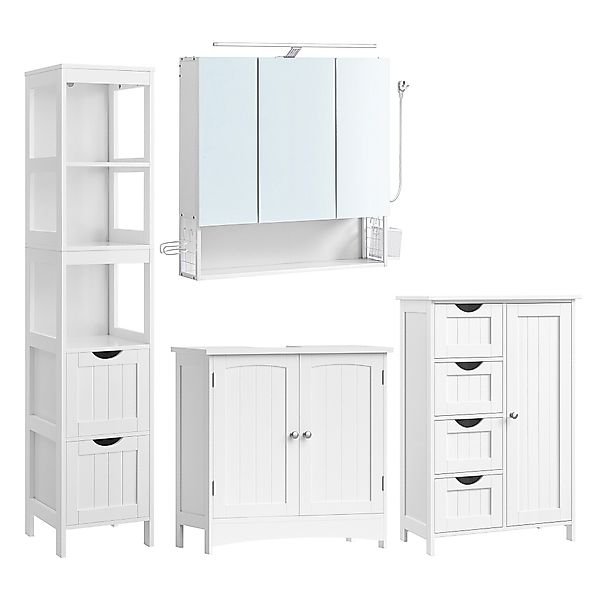 VASAGLE Badmöbel-Set Badezimmerschrank, (4er Set), 2 günstig online kaufen