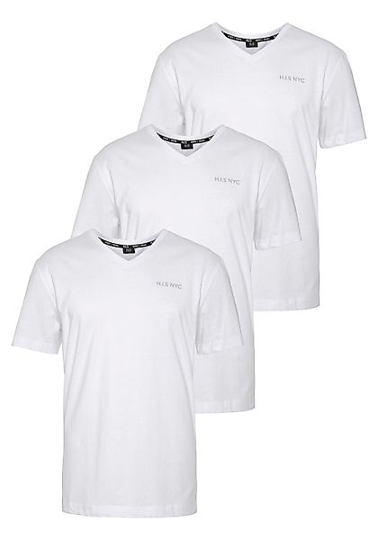 H.I.S V-Shirt, (3-er Pack), Kurzarm, Slim Fit, aus Baumwolle günstig online kaufen