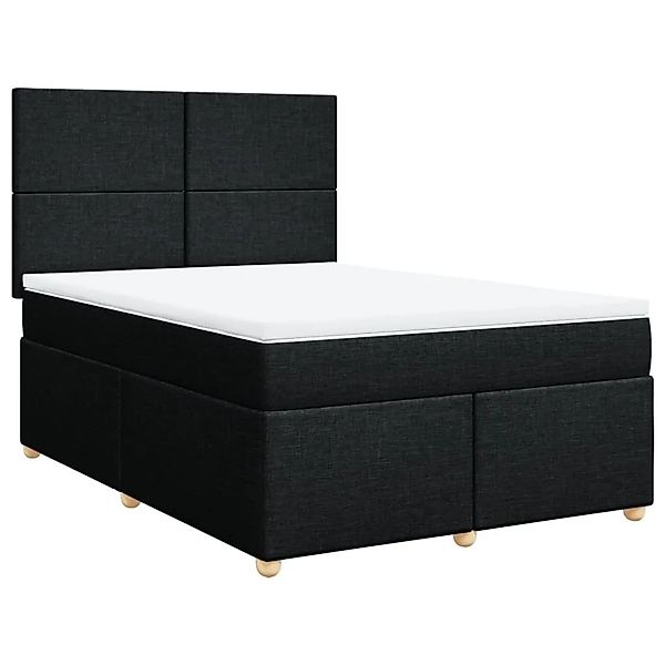 vidaXL Boxspringbett mit Matratze Schwarz 140x190 cm Stoff 3293570 günstig online kaufen