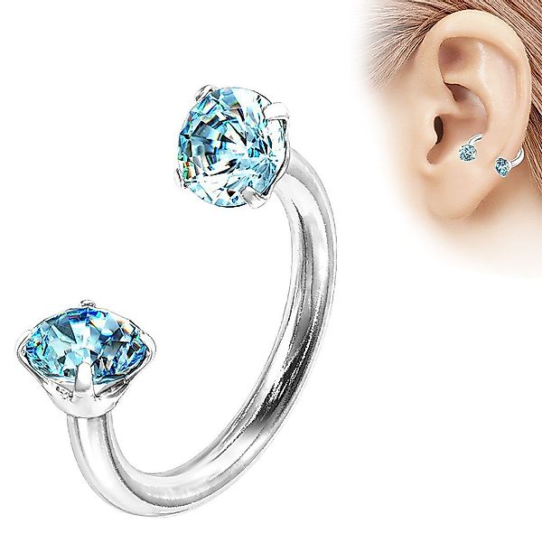 Taffstyle Piercing-Set Lippen Nasen Hufeisen Kristall günstig online kaufen