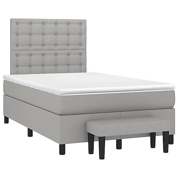 vidaXL Boxspringbett mit Matratze Hellgrau 120x190 cm Stoff 3270383 günstig online kaufen