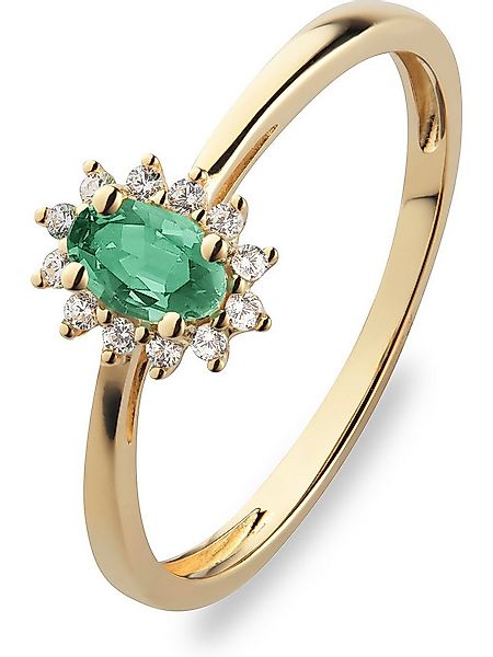 CHRIST Goldring CHRIST Damen-Damenring 585er Gelbgold 1 Smaragd günstig online kaufen