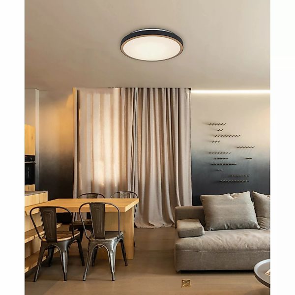 Globo LED-Deckenleuchte Sammi 1-flammig Schwarz-Weiß 420 x 95 mm günstig online kaufen