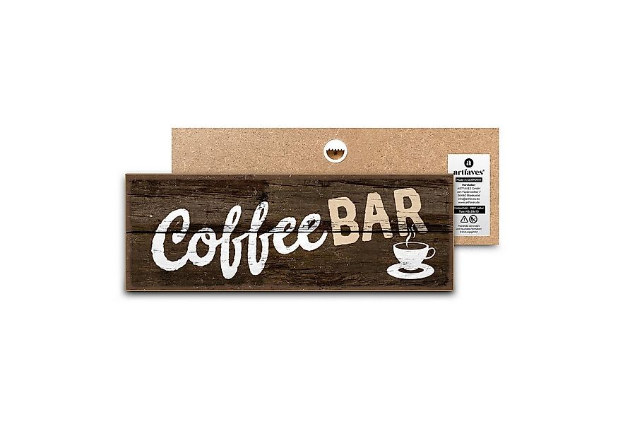 ARTFAVES Holzbild Schild mit Spruch - Coffee Bar - Kaffee, Espresso günstig online kaufen