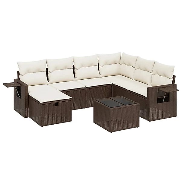 vidaXL 8-Tlg Garten-Sofagarnitur mit Kissen Braun Poly Rattan 3263849 günstig online kaufen