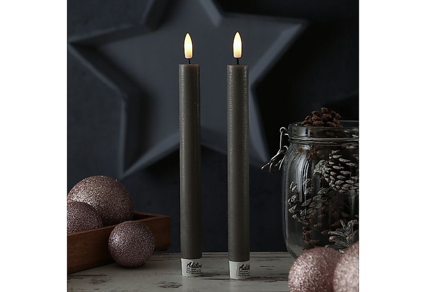 Adilina LED-Kerze LED Stabkerzen Tafelkerzen Dinner Spitzkerzen rustikal 24 günstig online kaufen