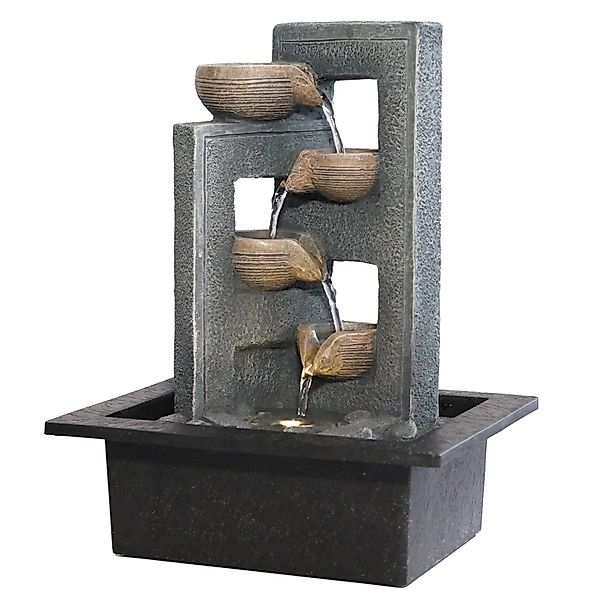 Granimex Raumbrunnen Concha LED-Beleuchtung 4 Überlaufschalen günstig online kaufen