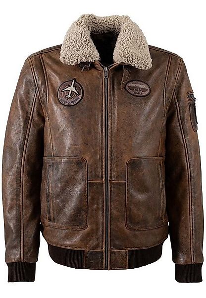 Mauritius Lederjacke MMJolvin Pilotenjacke aus Lammleder mit abnehmbarem Fe günstig online kaufen