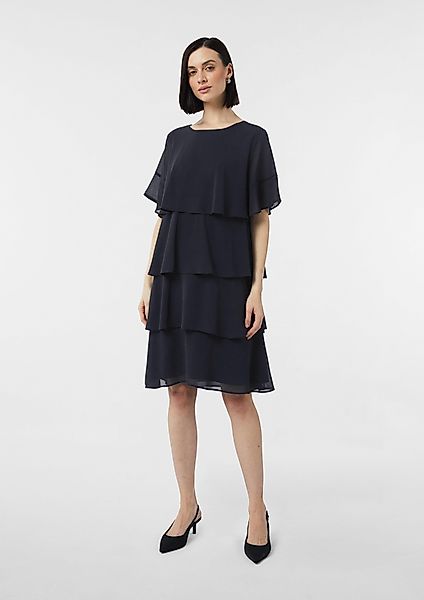 Comma Minikleid Kurzes Volantkleid aus Crêpe-Chiffon günstig online kaufen