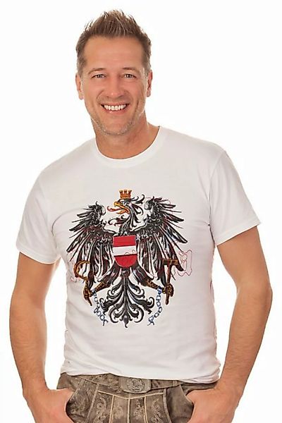 KRÜGER BUAM Trachtenshirt Trachtenshirt Herren - ÖSTERREICH II - weiß günstig online kaufen