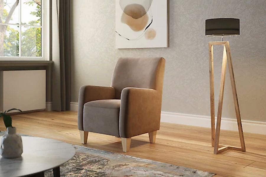 Home affaire Sessel "Viva", mit Federkern, mit Buchefüßen günstig online kaufen