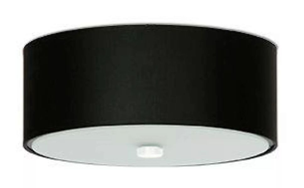 Runde Deckenlampe Schwarz Ø 30 cm blendarm Stoff Glas günstig online kaufen