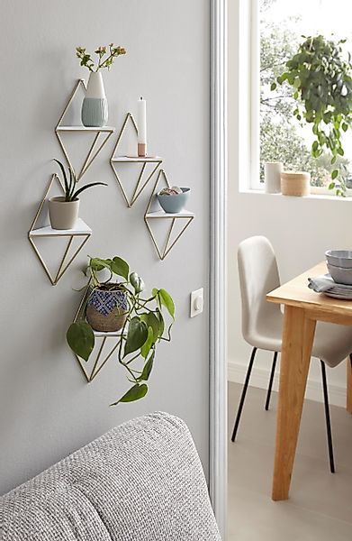 andas Deko-Wandregal Rauten Rudel, Set 5-tlg., günstig online kaufen