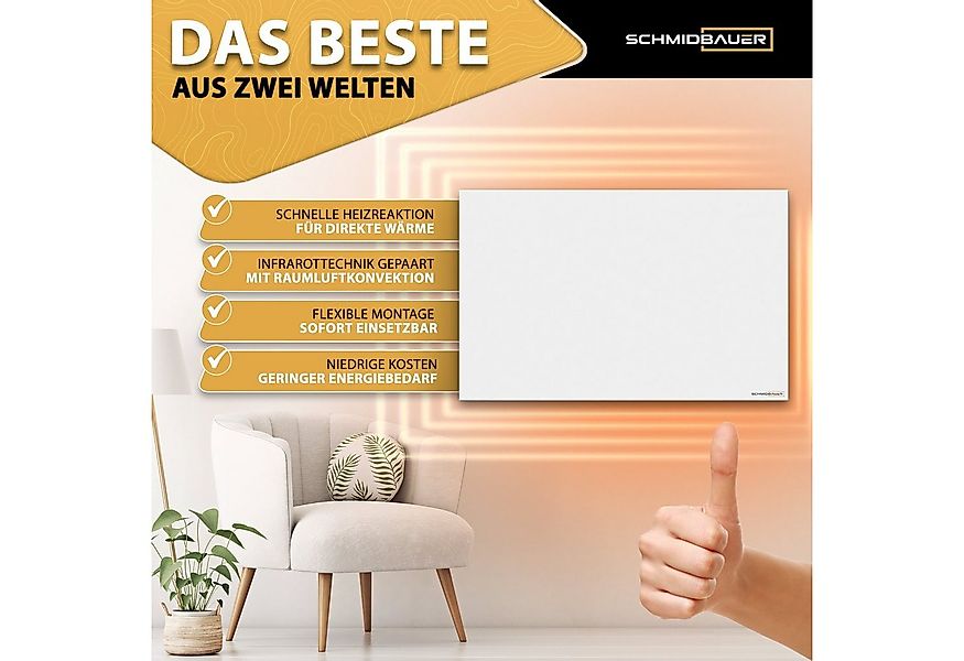 Schmidbauer Infrarotheizung Hybrid 300 -1100W Elektroheizkörper 5 Jahre Gar günstig online kaufen