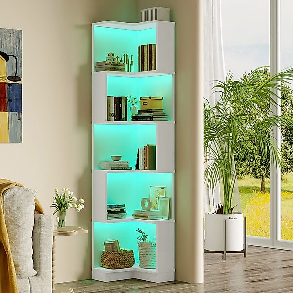 Furnishings Home Bücherregal Eckbücherregal mit LED günstig online kaufen
