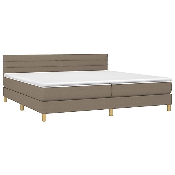 vidaXL Boxspringbett mit Matratze & LED Taupe 200x200 cm Stoff 3133825 günstig online kaufen