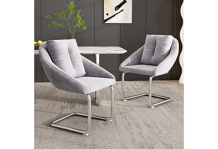 Flieks Freischwinger (Set, 2 St), 2er Set Esszimmerstühle mit Rückenkissen günstig online kaufen