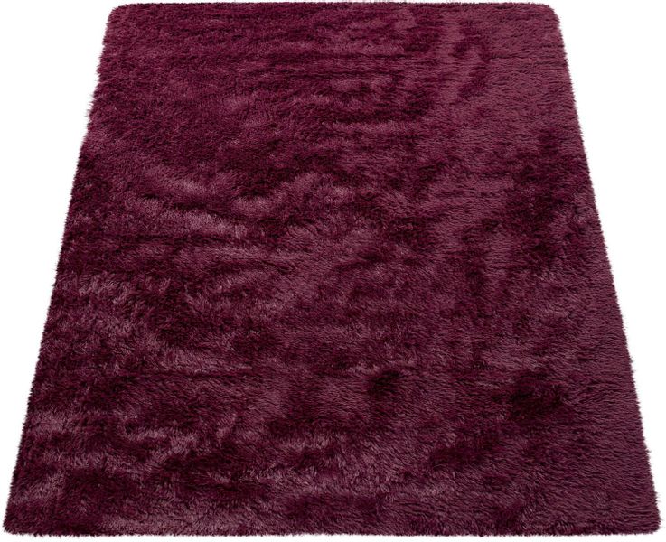 Paco Home Hochflor-Teppich "Silky 591" rechteckig 37 mm Höhe Uni-Farben, be günstig online kaufen