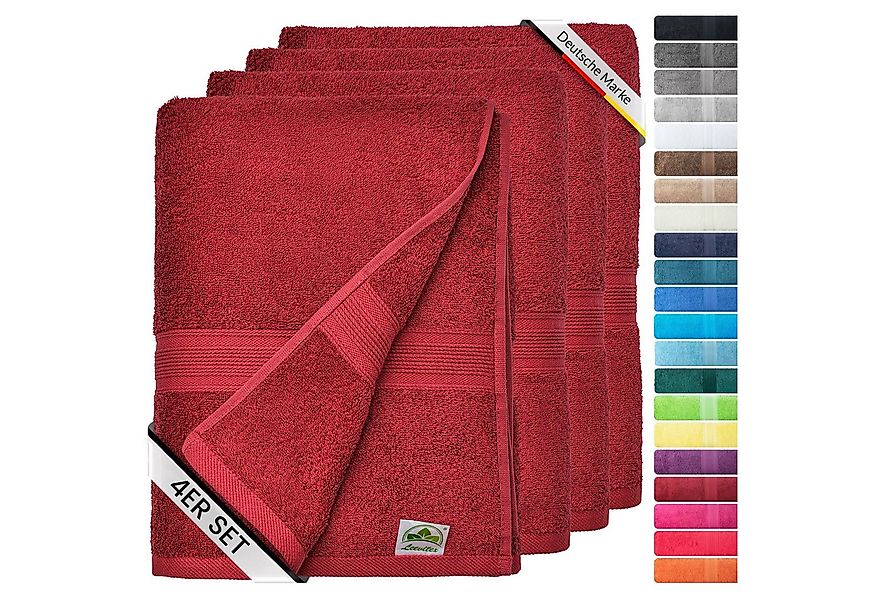 leevitex® Handtuch Frottee 4er Set, 50 x 100 cm, hochwertig verarbeitet & f günstig online kaufen