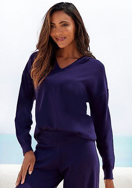 LASCANA Strickpullover, Kapuzensweatshirt aus weicher Viskosemischung, Loun günstig online kaufen