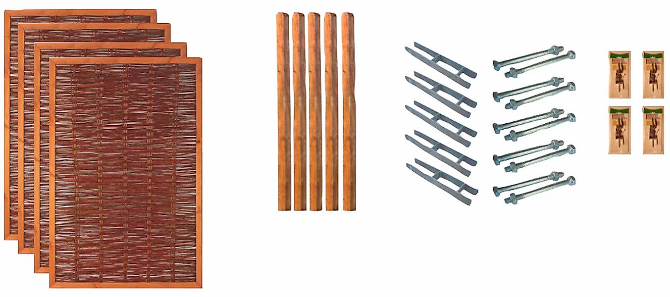 Tetzner & Jentzsch Weidenzaun "Fresno 2" 4 Elemente, LxH: 525x180 cm günstig online kaufen
