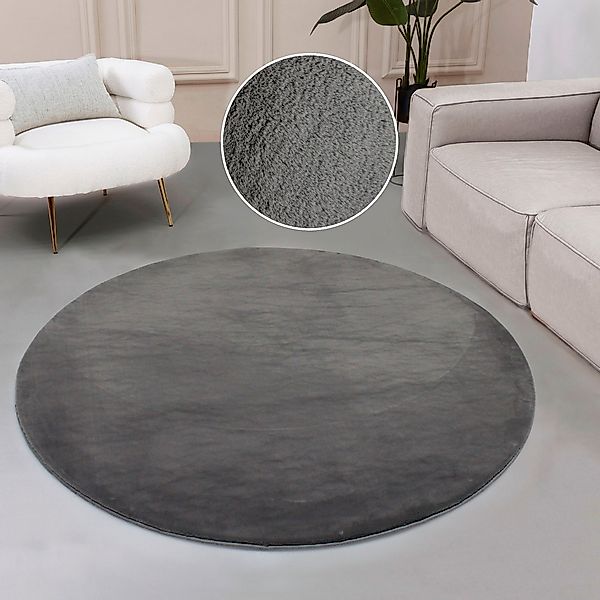 OTTO home Fellteppich "Balu, Kunstfell Teppich, Modern" rund 20 mm Höhe Kan günstig online kaufen