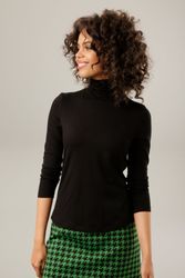 Aniston CASUAL Rollkragenshirt in schwarz-bunt-bedruckt oder günstig online kaufen