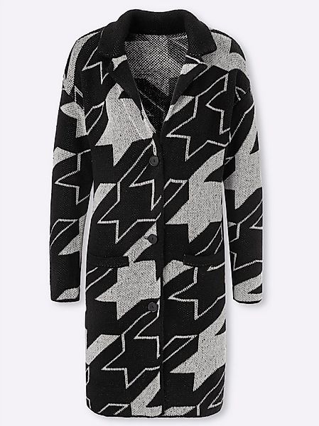 Sieh an! Strickjacke Strickmantel Langarm Jacquard günstig online kaufen