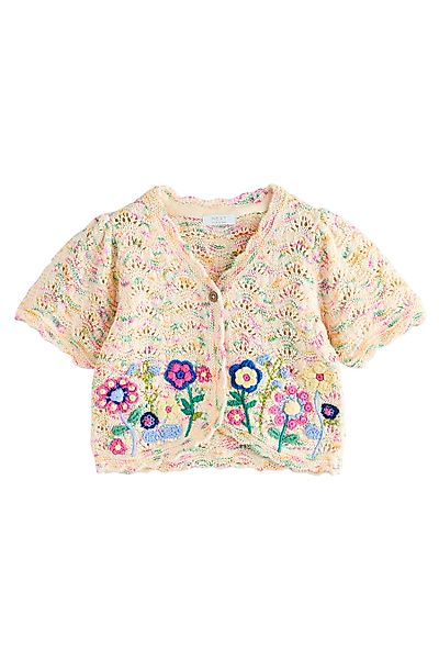 Next Strickjacke Strickjacke mit Blumenstickerei (1-tlg) günstig online kaufen