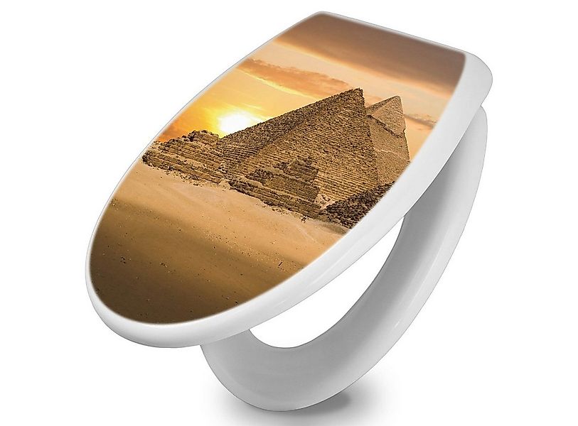 banjado WC-Sitz mit Absenkautomatik Motiv Pyramiden (umweltfreundliches Mat günstig online kaufen