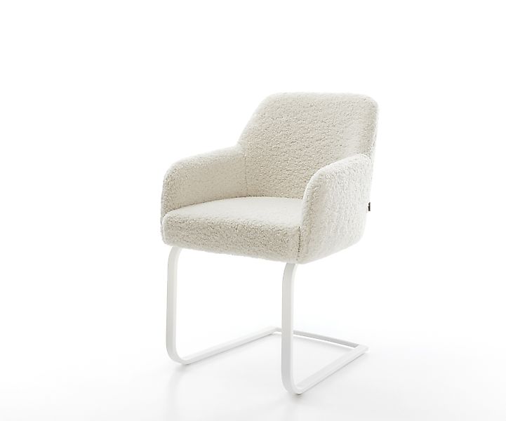 Freischwinger Greg-Flex Teddystoff Beige Freischwinger flach Weiß Taschenfe günstig online kaufen