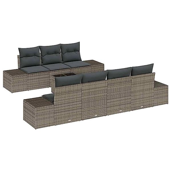 vidaXL Garten-Sofa-Set 8-Tlg Grau Poly Rattan 3346969 günstig online kaufen