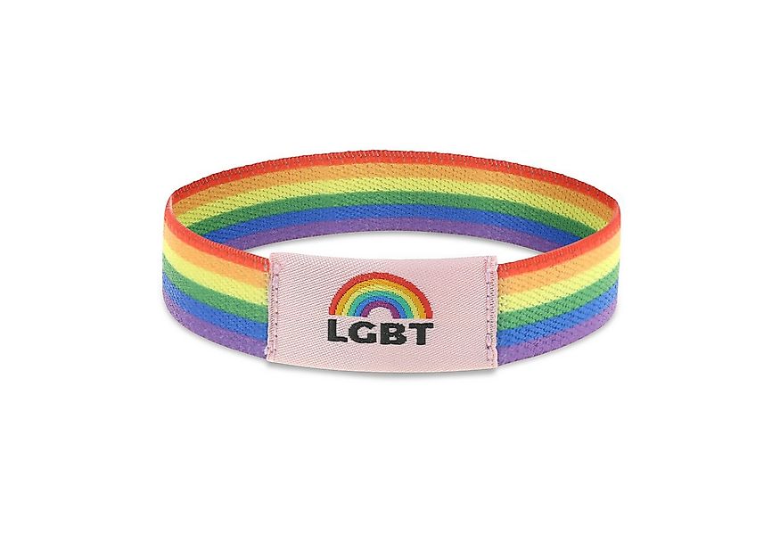Made by Nami Armband Elastisches Stoffarmband Regenbogenfarben Pride Merch günstig online kaufen