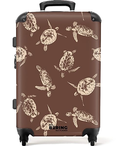 NoBoringSuitcases.com© Hartschalen-Trolley Braun mit Schildkrötenaufdruck 6 günstig online kaufen