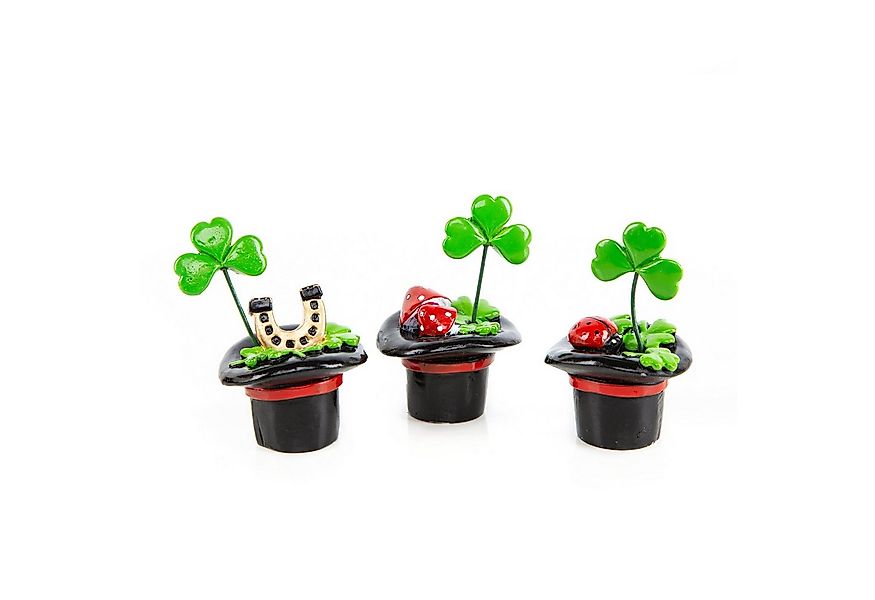 Logbuch-Verlag Dekofigur 3 Glücksbringer kleine Geschenke Zylinder mit Klee günstig online kaufen