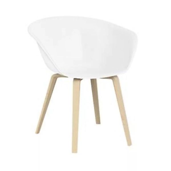 Arper - Duna 02 4203 Stuhl mit Holzgestell - weiß/Gestell Eiche günstig online kaufen