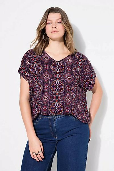 Studio Untold Druckbluse Blusenshirt oversized Mandala-Print V-Ausschnitt günstig online kaufen