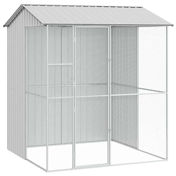 vidaXL Vogelkäfig Grau 215 x 210 x 247 cm Verzinkter Stahl 3325175 günstig online kaufen