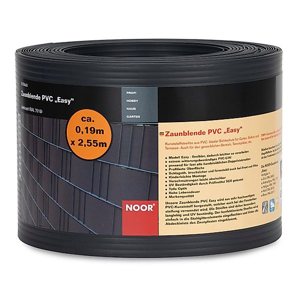 NOOR Sichtschutzstreifen PVC EASY, 0,19x2,55m - günstig online kaufen