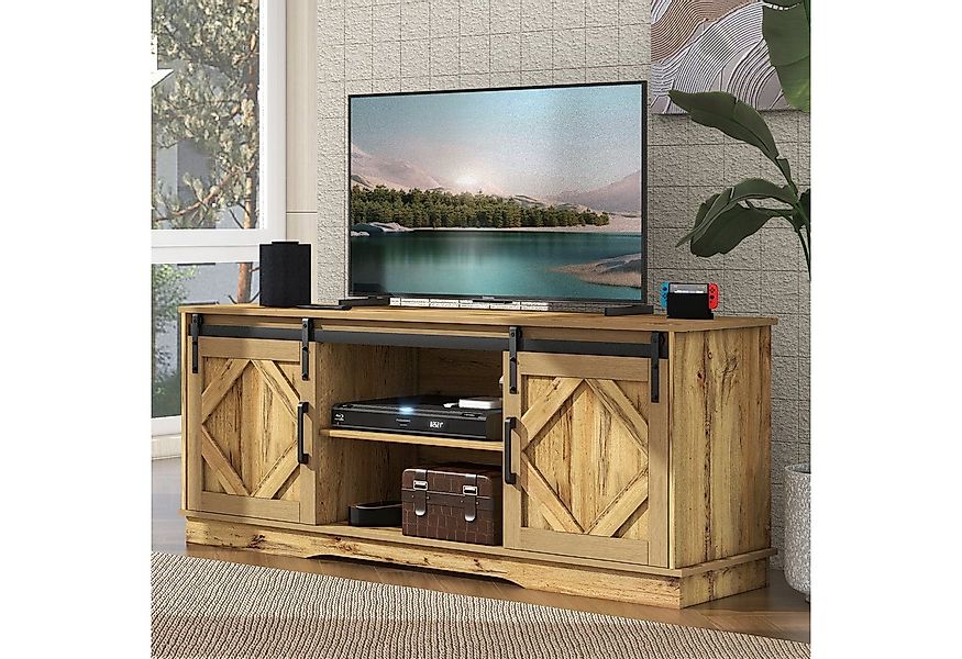 Odikalo TV-Schrank TV Stand Sideboard mit 2 Schiebetüren, einstellbare Rega günstig online kaufen