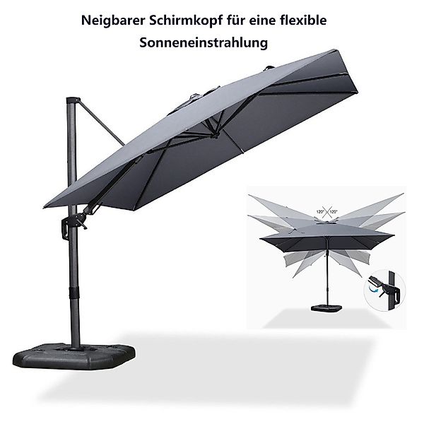 PURPLE LEAF Sonnenschirm Quadratischer Terrassenschirm, Seitlich günstig online kaufen