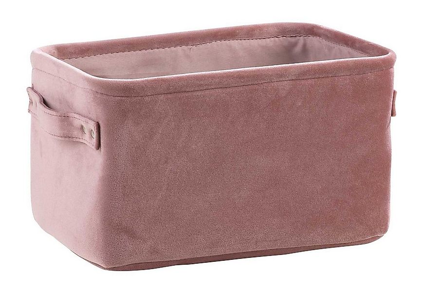 Home4You Aufbewahrungskorb Dekokorb, B 30 x T 21 cm, Rosa, Samtbezug, (1 St günstig online kaufen
