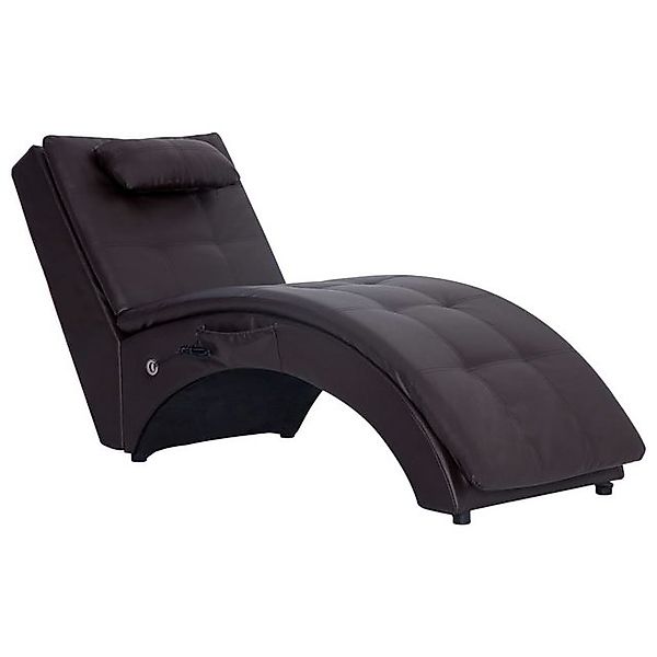 vidaXL Chaiselongue, Massage Chaiselongue mit Kissen Braun Kunstleder günstig online kaufen